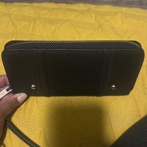 Black Zip-Around Wallet
